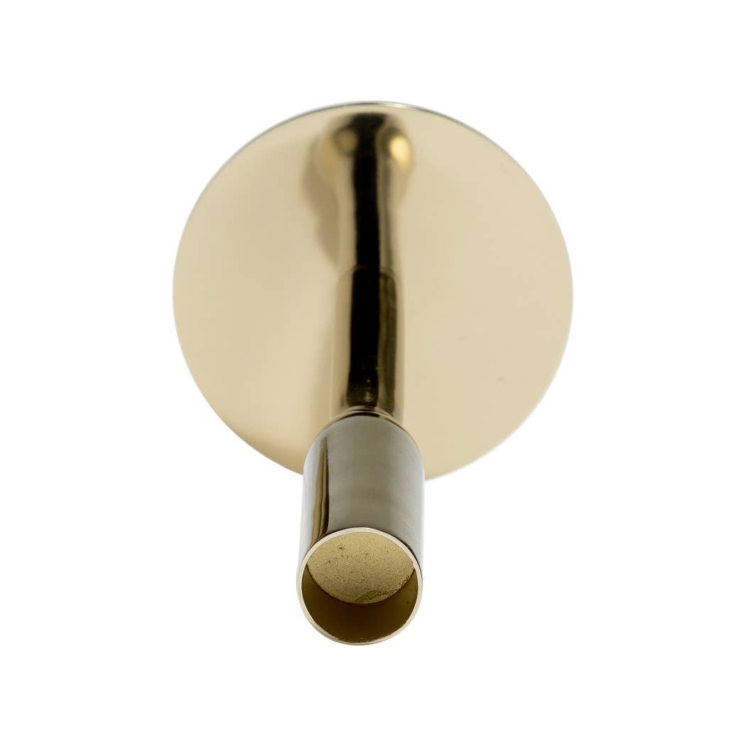 Metal Taper Candle Holder Sleek Construction - Gold, 8 in.