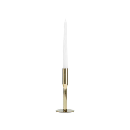 Metal Taper Candle Holder Sleek Construction - Gold, 8 in.