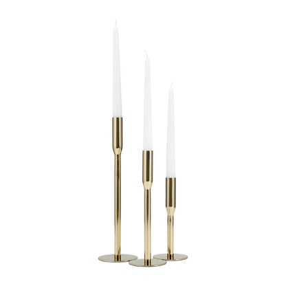 Metal Taper Candle Holder Sleek Construction - Gold, 8 in.