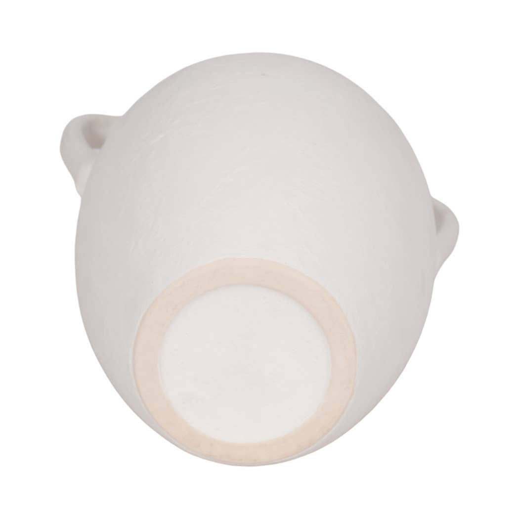 White 10 in. Ceramic Textured Jug with Handles