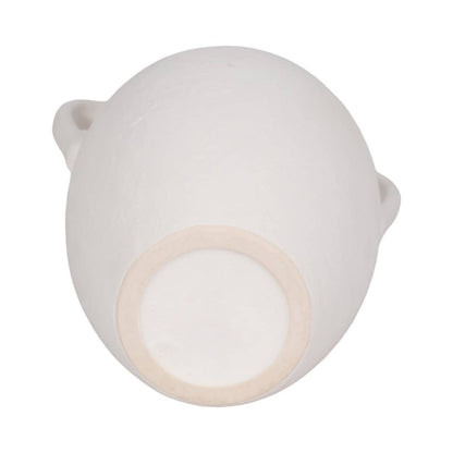 White 10 in. Ceramic Textured Jug with Handles
