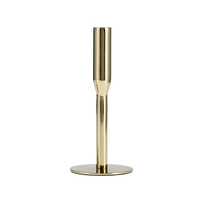 Metal Taper Candle Holder Sleek Construction - Gold, 8 in.