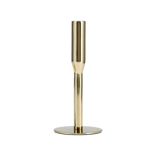 Metal Taper Candle Holder Sleek Construction - Gold, 8 in.